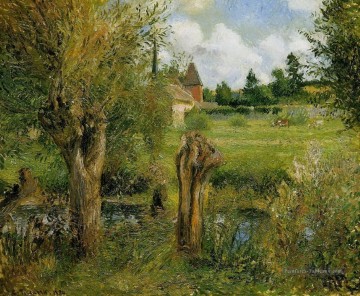 les rives de l’epte à eragny 1884 Camille Pissarro Peinture à l'huile